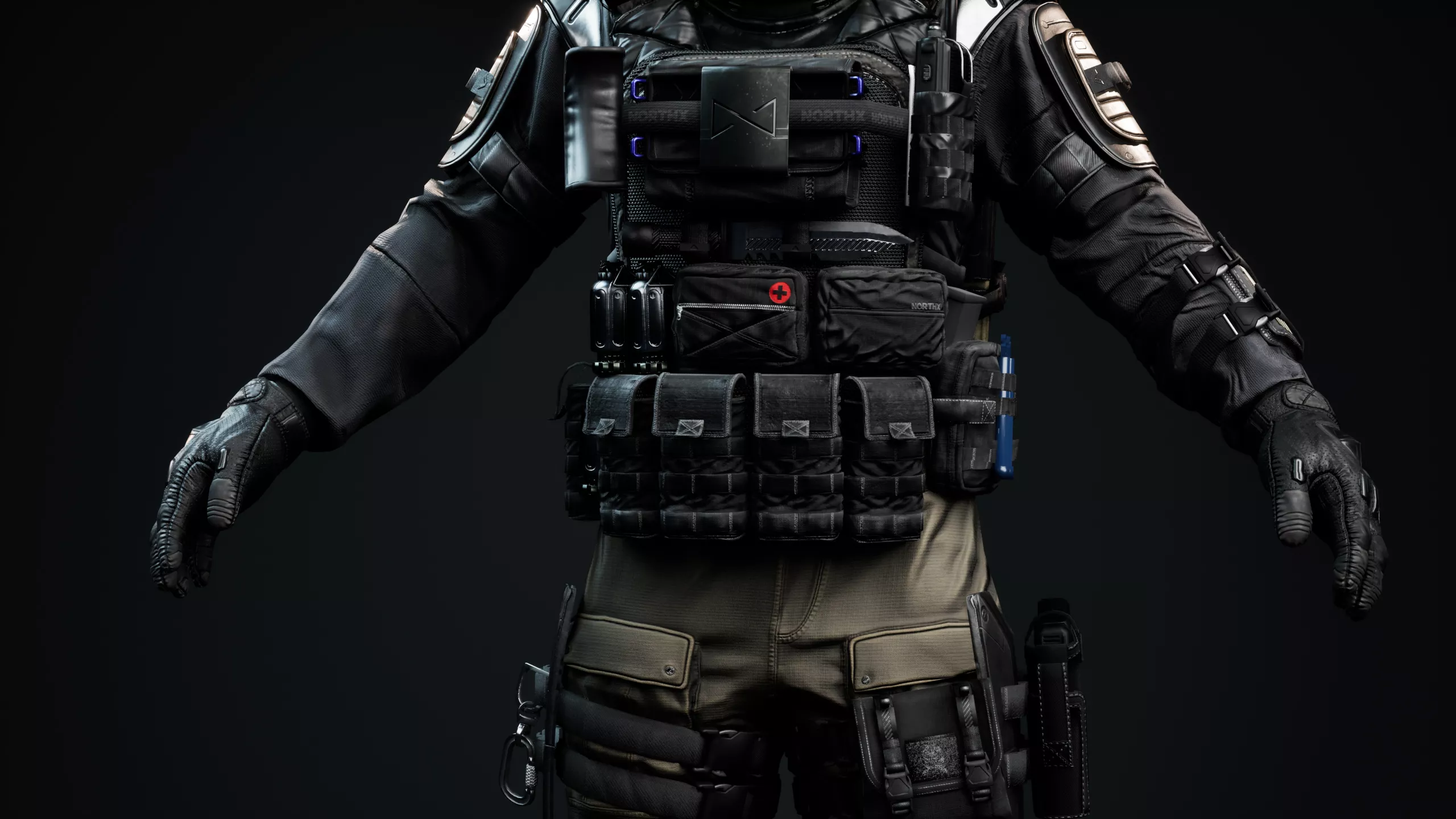 Detailed render of the soldier outfit