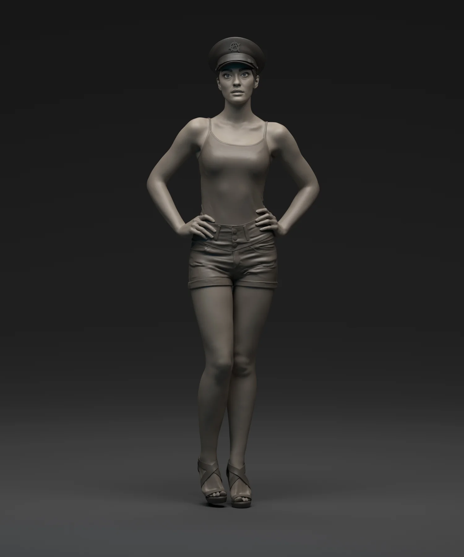 Female character full-body front render