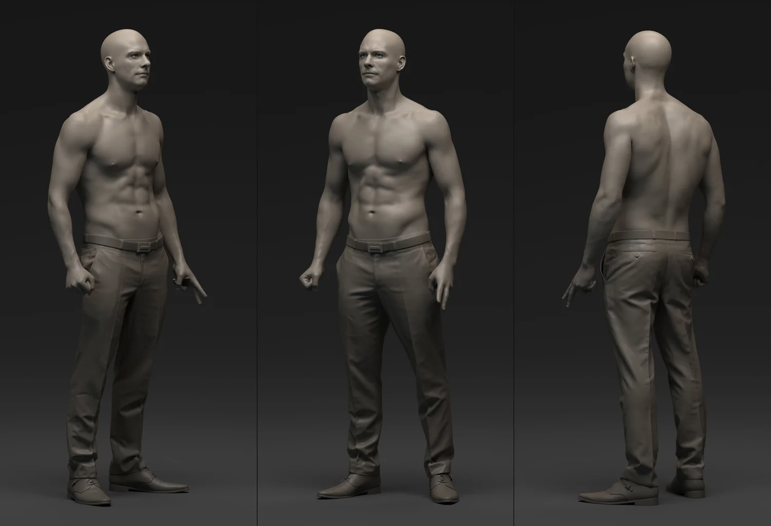Male character three-quarter turntable render